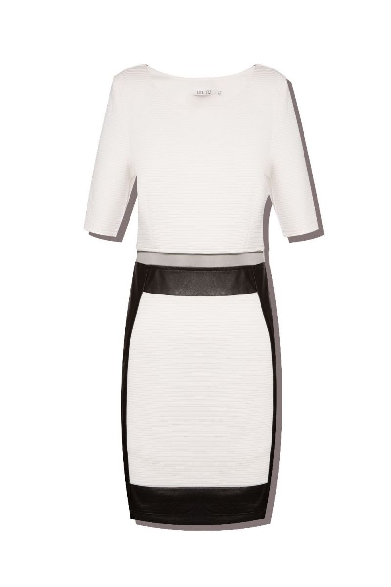 Vestido Malla Escote espalda blanco y negro5